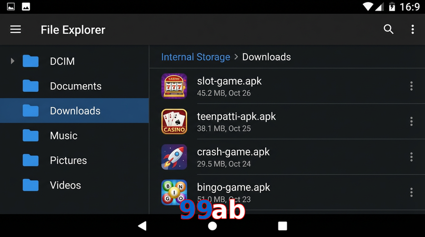 Main screen of 99Ab gameapk page for PK players